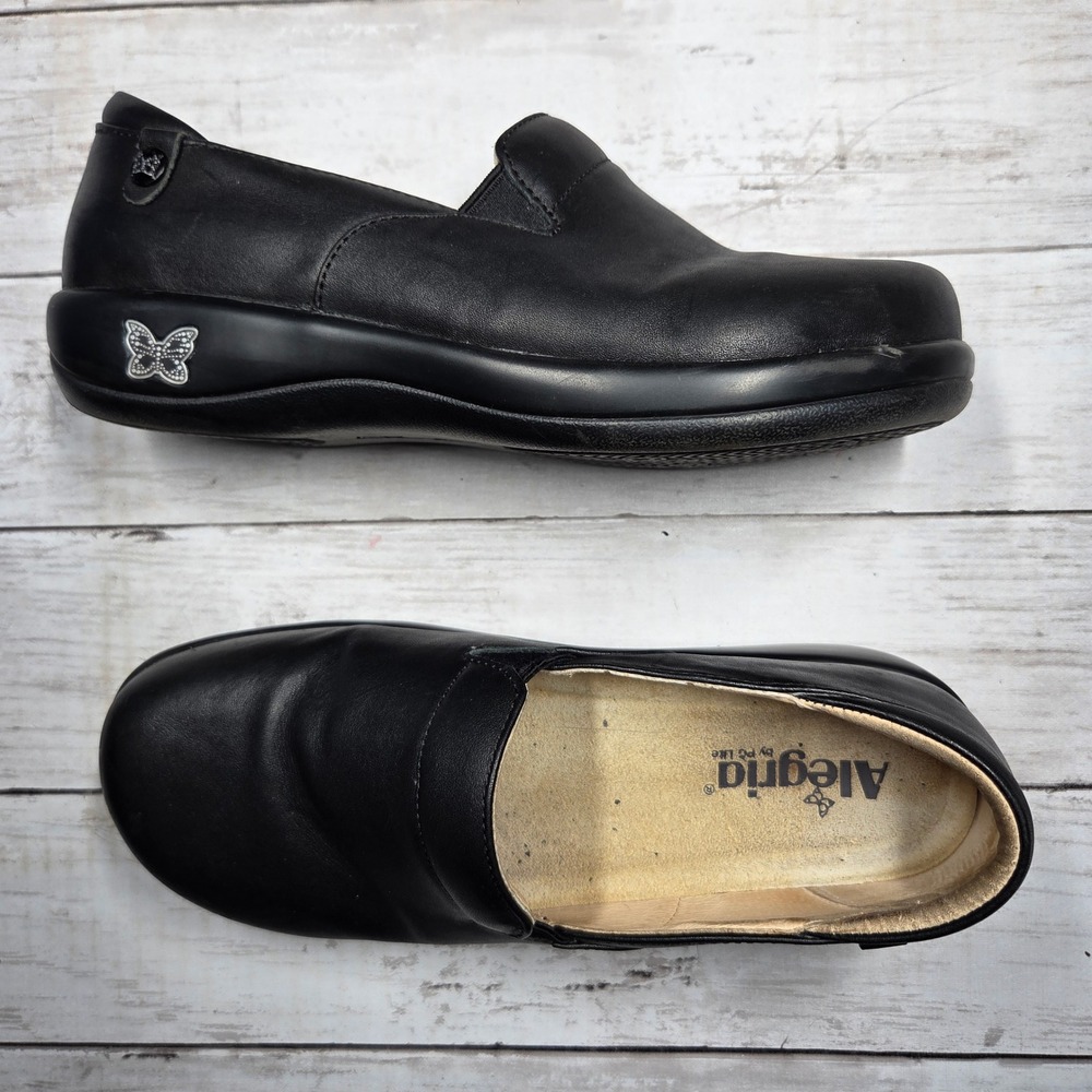 Alegria KEL-601 Professional Clog Women 39 Black Leather Slip On Nursing Shoe